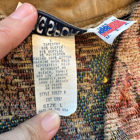 VTG VRG SPORT Floral Tapestry Vest Size L Indie Eclectic Hipster Casual Grandma - Picture 8 of 8